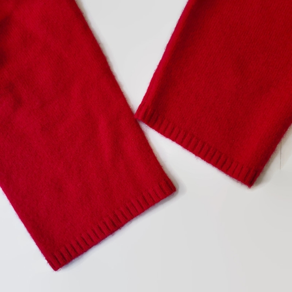 Garnet Hill Cashmere Red V-Neck Sweater - Picture 9 of 12